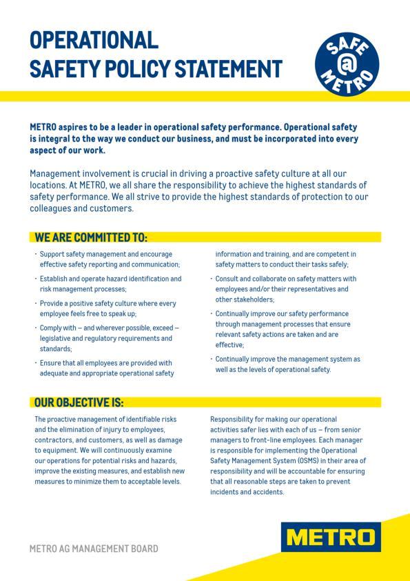 METRO Policy Operational Safety (Englisch)