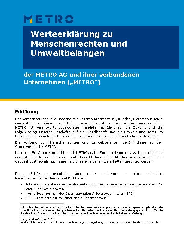 Werteerklärung zu den Menschenrechten